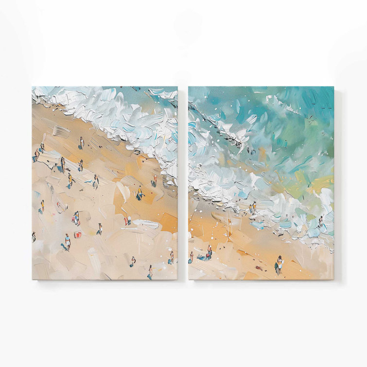 Frametolia Sandy Serenade 2 Panel Split Large Canvas Print Wayfair